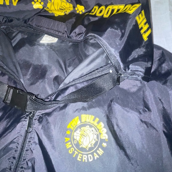 THE BULLDOG AMSTERDAM VINTAGE PACK AWAY WITH  STRAP BLACK WINDBREAKER - Picture 11 of 16